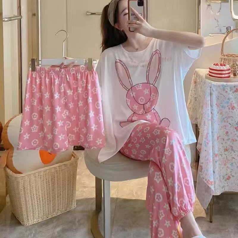 Summer Cotton Pajama Suit – Soft & Breathable Sleepwear for Women-40018
